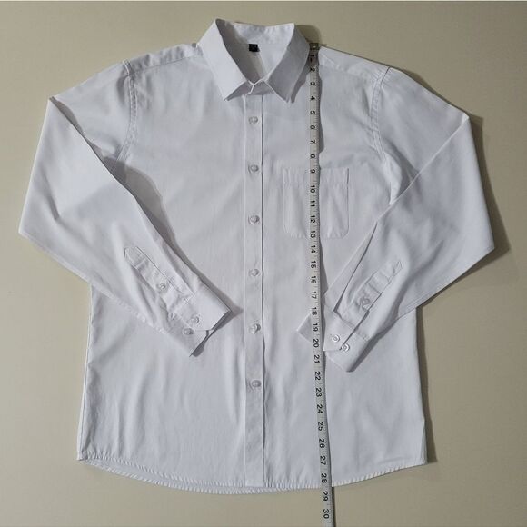 Zeroyaa Men's White Button-Down Cotton-blend Dress Shirt - Picture 6 of 14